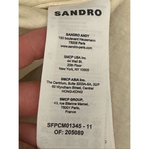 SANDRO Two-Tone Long-Sleeve Linen-Blend Shirt   Sz: S - Picture 8 of 8